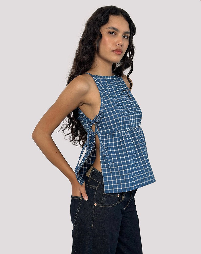 Sienna Tie-Side Top - Blue