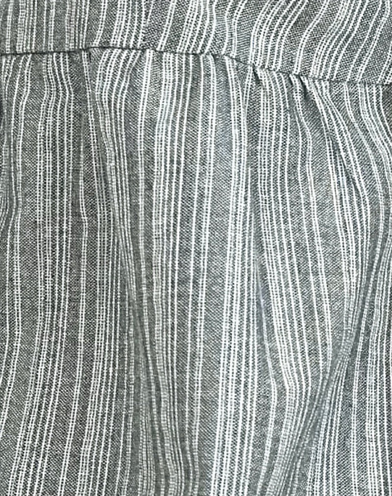 Sienna Tie-Side Top - Green And White