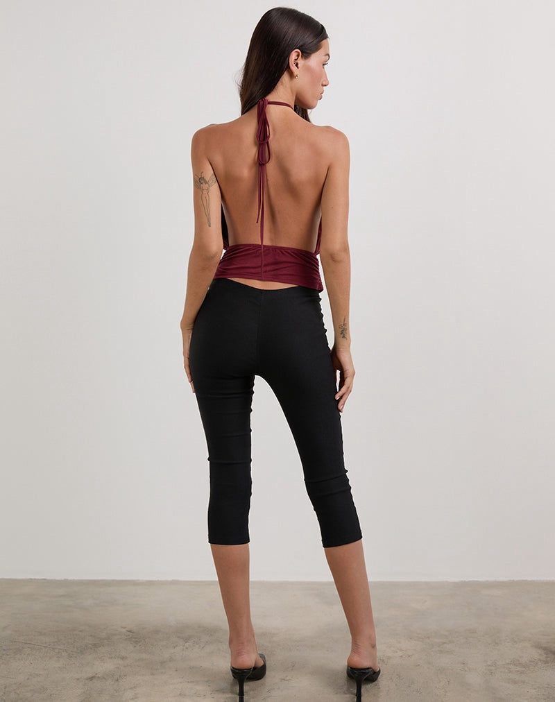 Allure Halter Top - Maroon