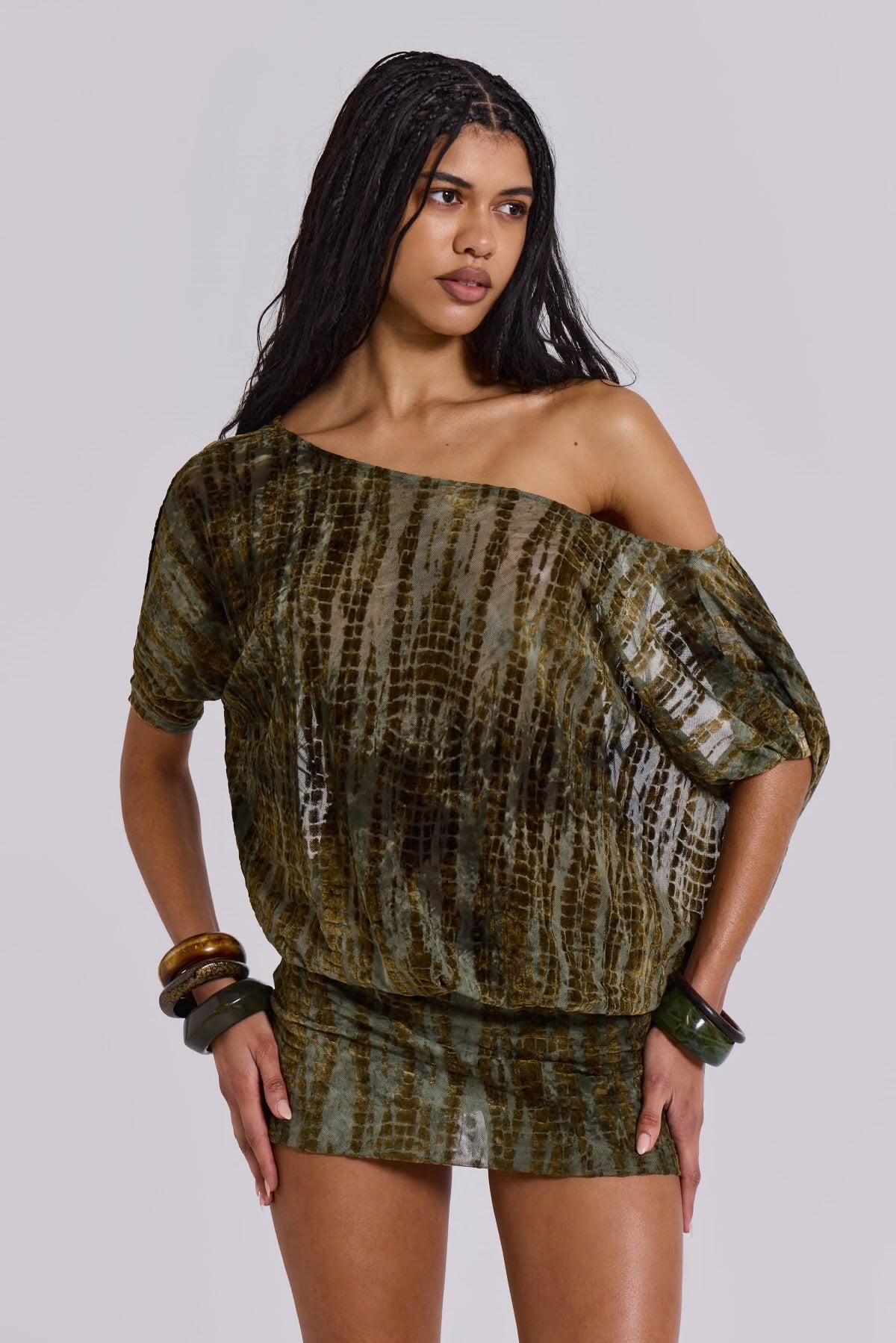 Siren Backless Mini Dress - Croc