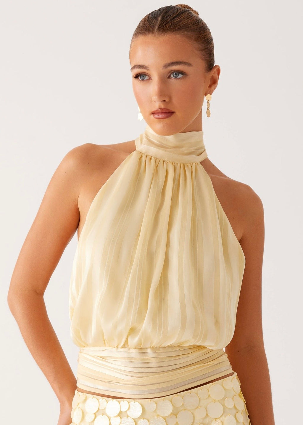 Solene Chiffon Top - Yellow