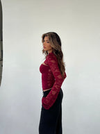 Brandy Lace Top - Maroon
