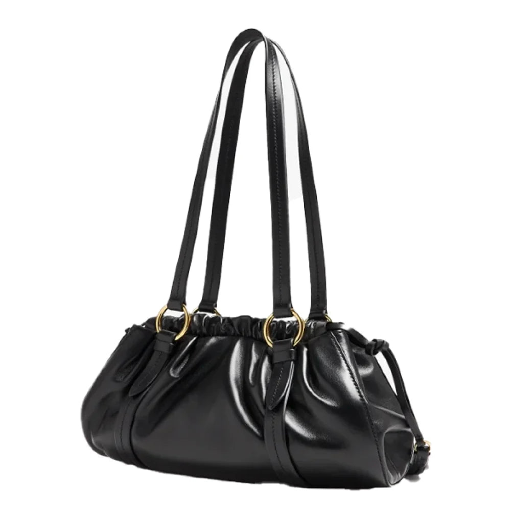 Miu Miu Joie Nappa Leather Shoulder Bag - Black