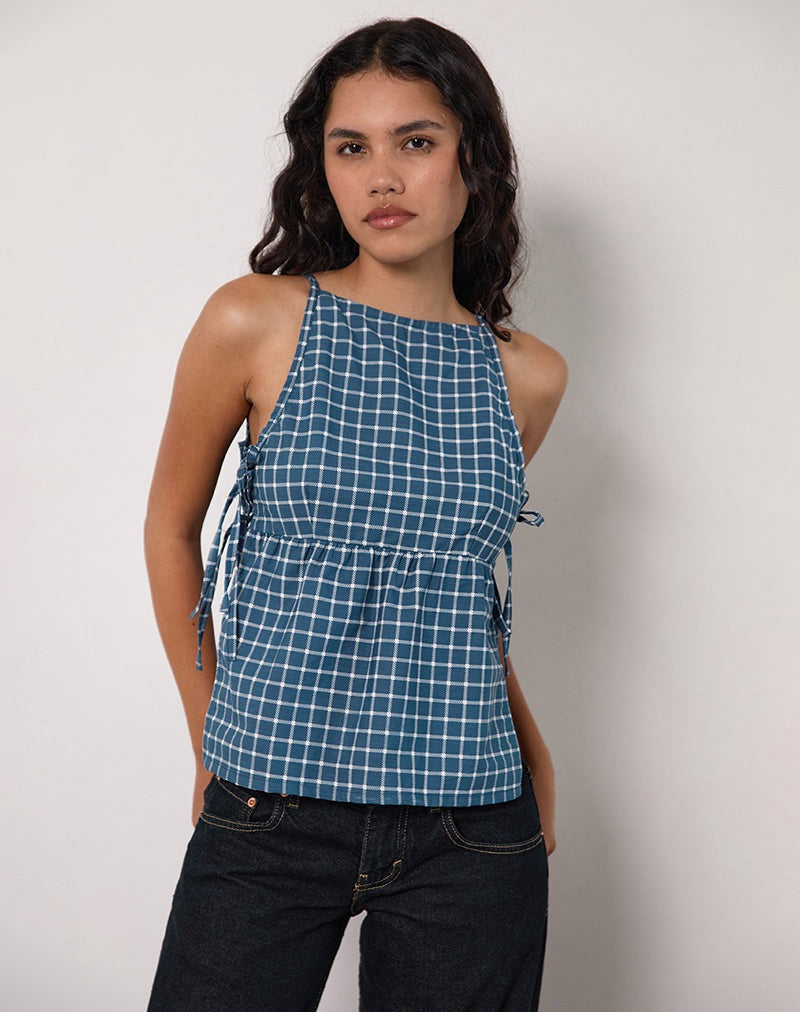 Sienna Tie-Side Top - Blue