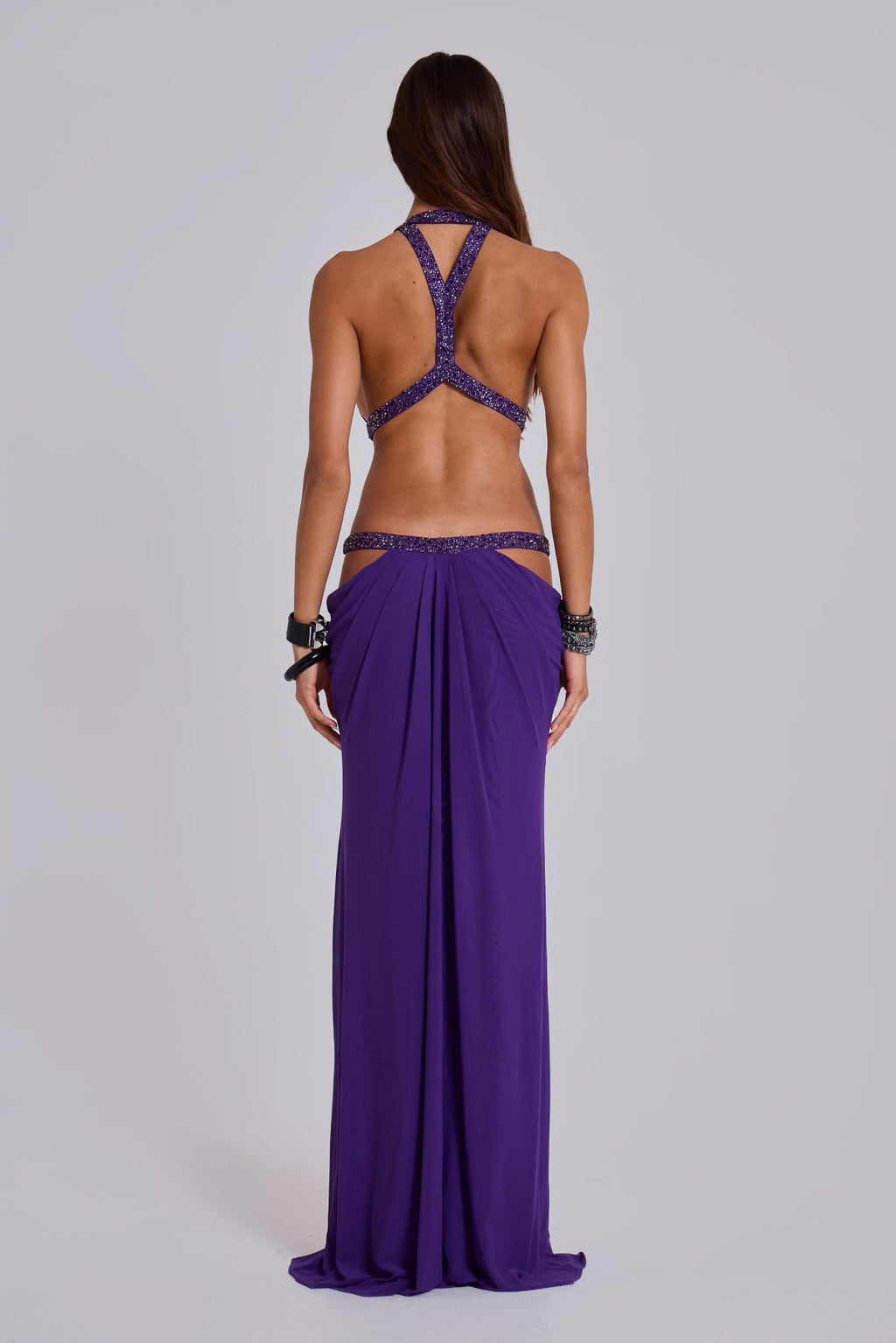 6AM Cut Out Maxi Dress - Purple