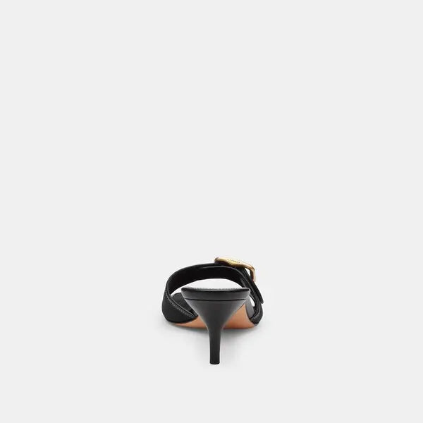 COACH - Margot Sandal in Signature Jacquard With Kitten Heel - Black