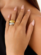 Hushed Tone Duel Tone Ring - Gold/Silver