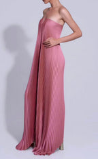 L’Idee Black Tie Gown Fully Pleated - Pink