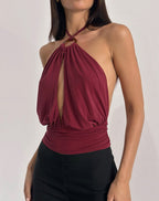 Allure Halter Top - Maroon