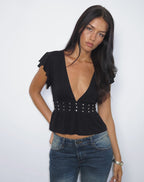 Esmé Frill Top - Black