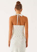 Cherry Two Piece Set - White Polka Dot