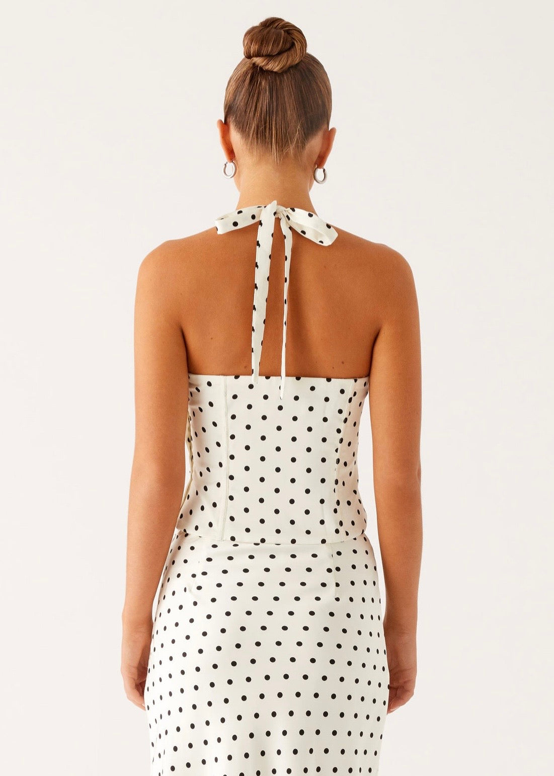 Cherry Two Piece Set - White Polka Dot