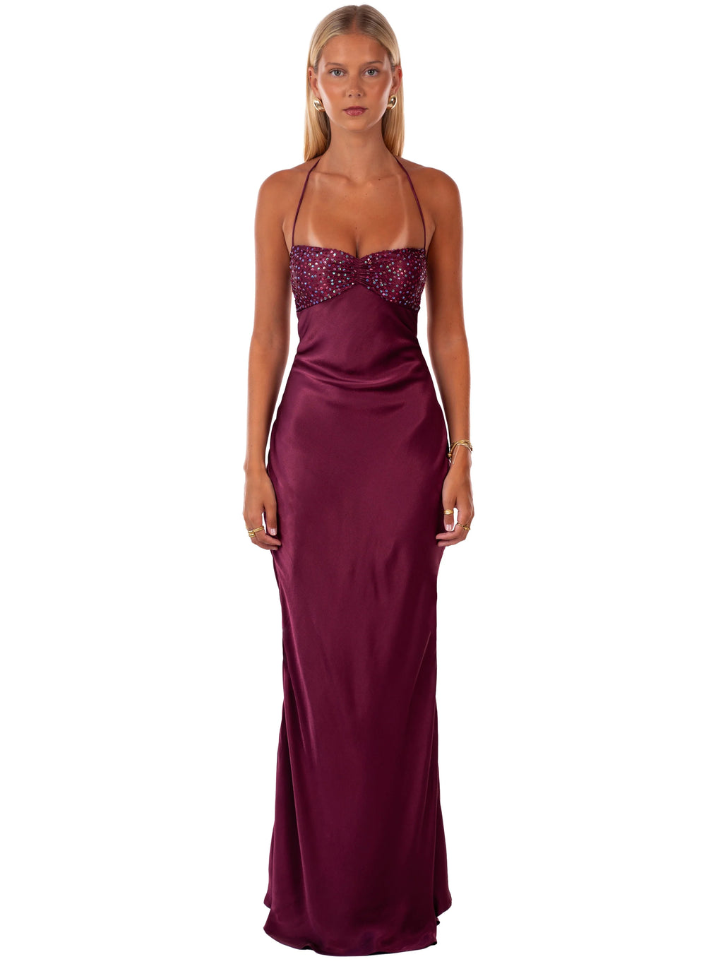 Anna-Liviah Maxi Dress - Burgundy