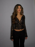 Sienna Lace Long Sleeve Top - Black