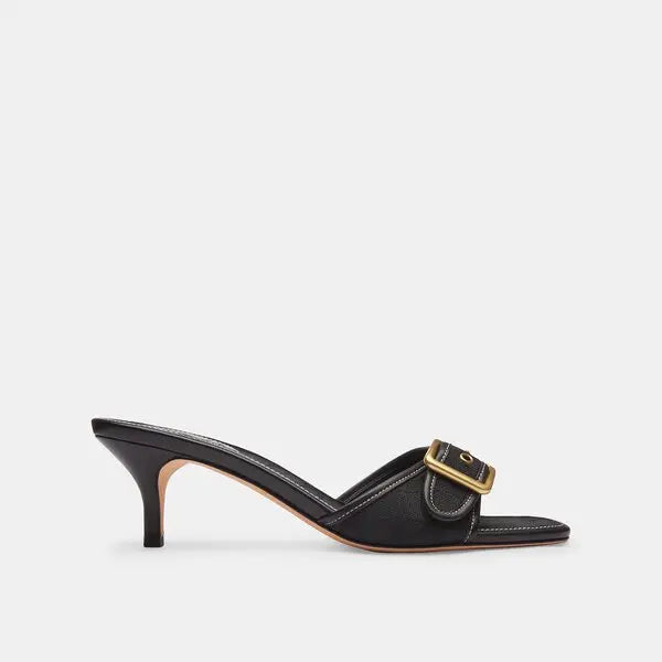 COACH - Margot Sandal in Signature Jacquard With Kitten Heel - Black