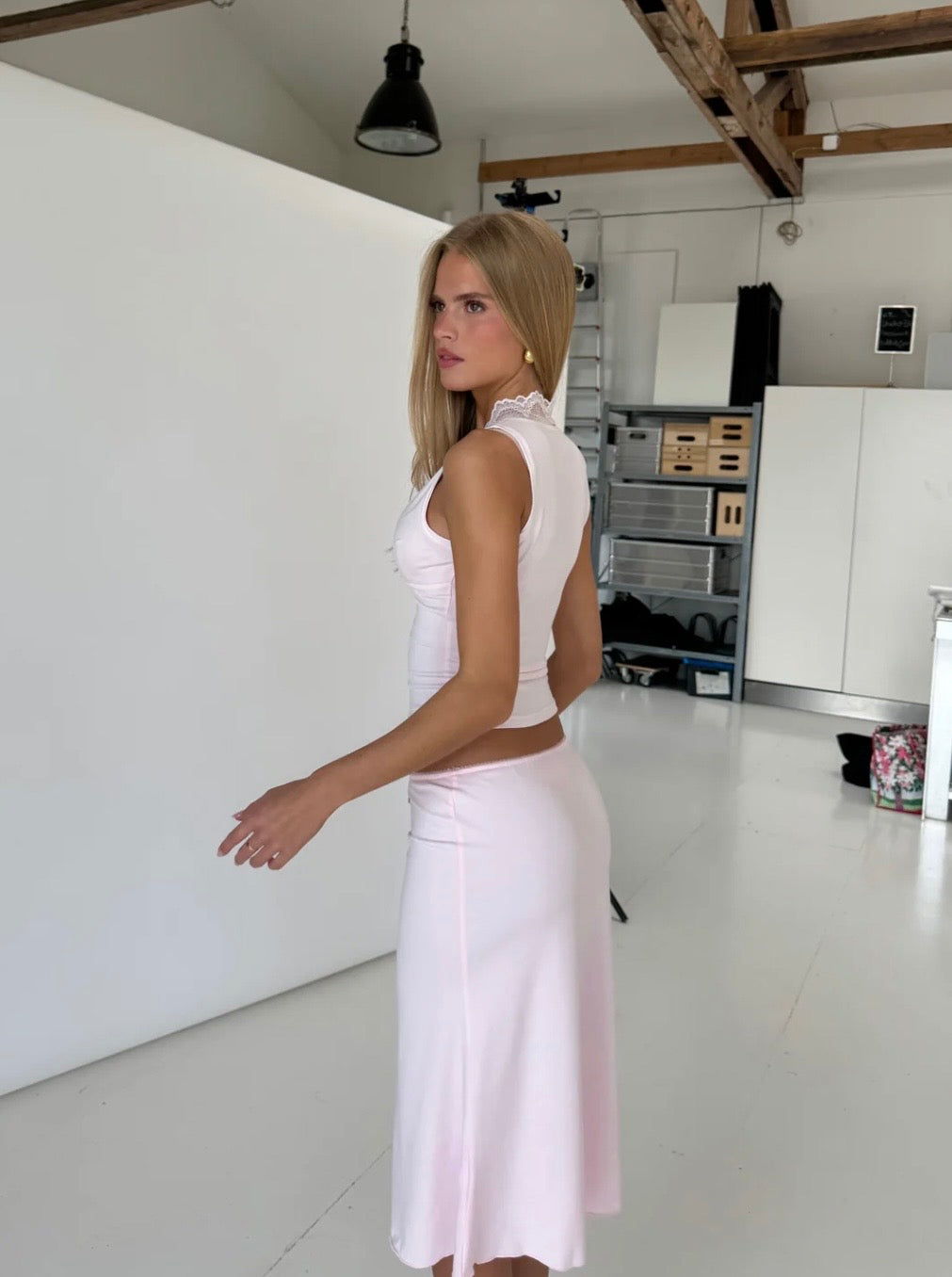 Genevieve Lace Top - Pink