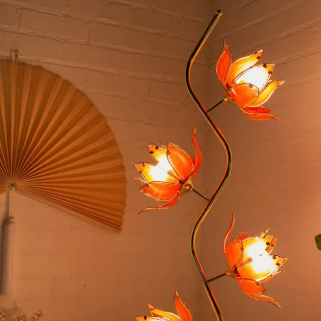 Pre Order: Pink Lotus Flower Floor Lamp
