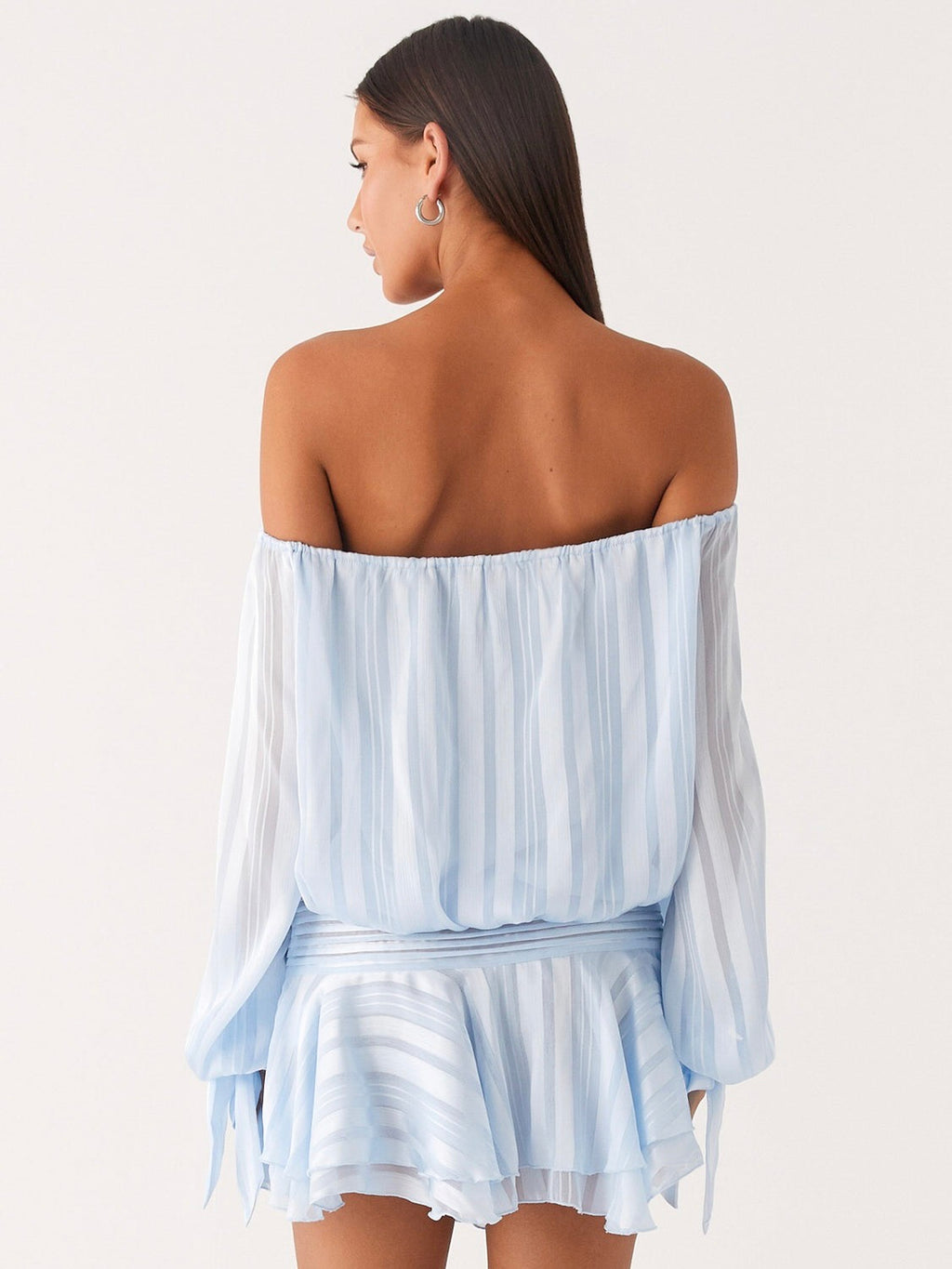 Blair Balloon Sleeve Mini Dress - Blue