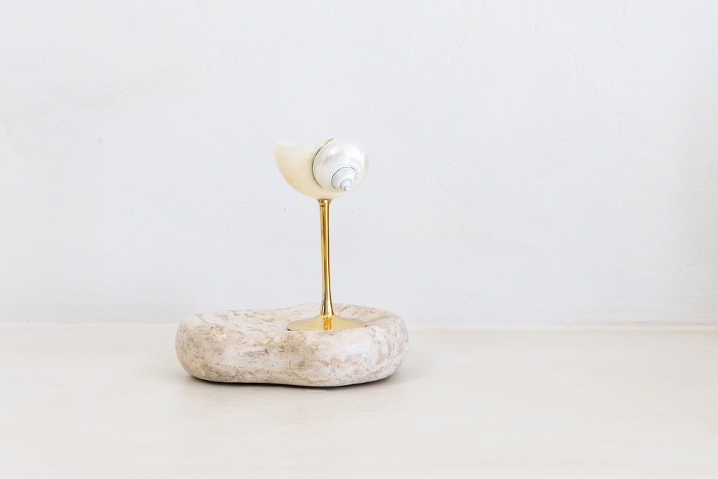 Conch Shell Cocktail Glass: Gold