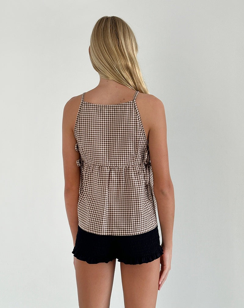 Sienna Tie-Side Top - Brown