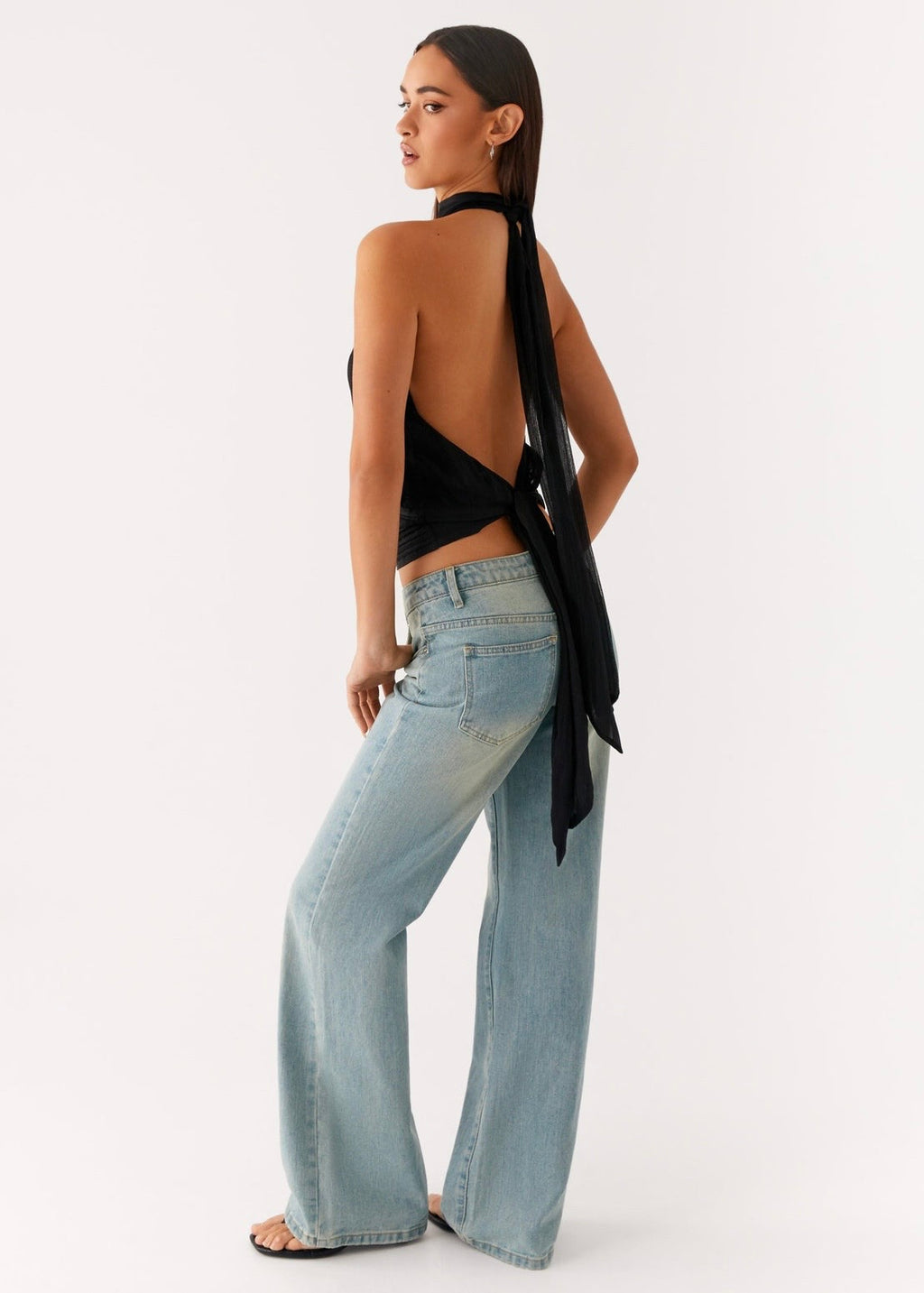 Solene Chiffon Top - Black