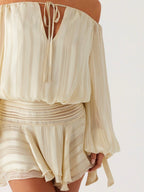 Blair Balloon Sleeve Mini Dress - Ivory