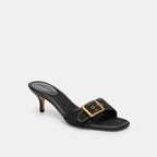 COACH - Margot Sandal in Signature Jacquard With Kitten Heel - Black