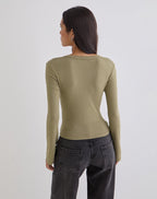 Maeve Long Sleeve Top - Pastel Green