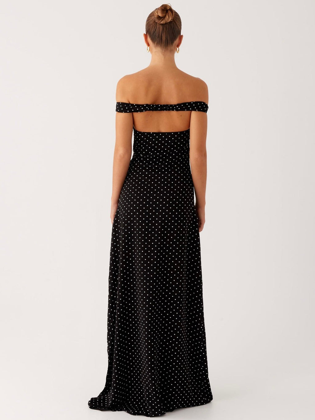 Melany Maxi Dress - Black Polka Dot