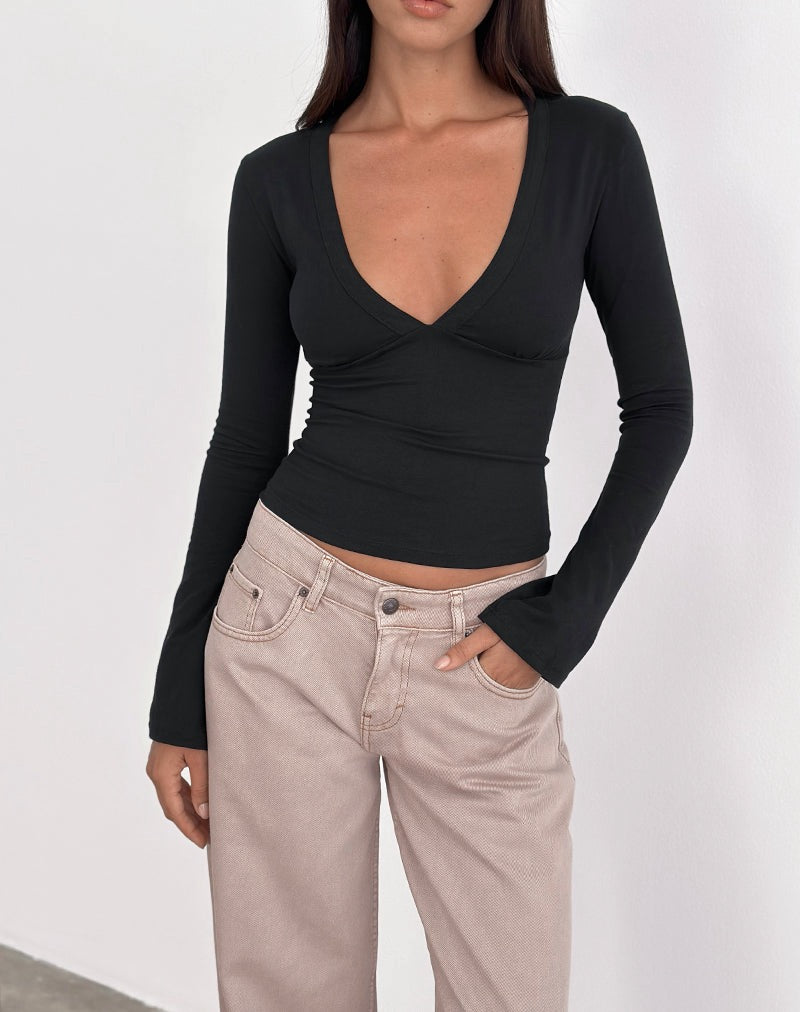 Maeve Long Sleeve Top - Black