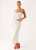 Cherry Two Piece Set - White Polka Dot