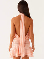 Solene Chiffon Mini Dress - Blush