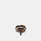 COACH - Margot Sandal In Signature Jacquard With Kitten Heel - Oak/Maple