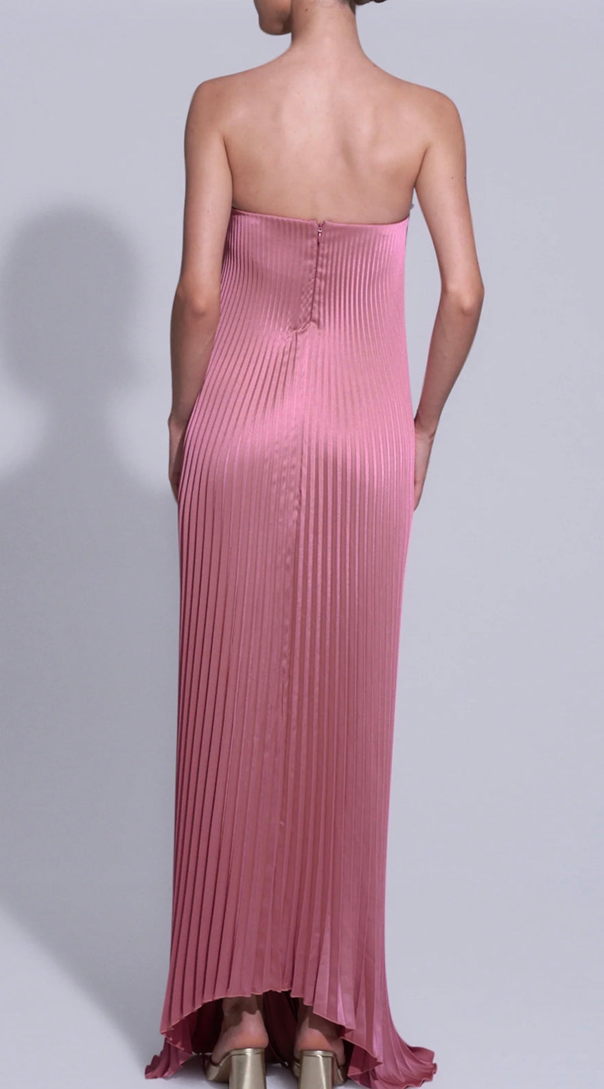 L’Idee Black Tie Gown Fully Pleated - Pink