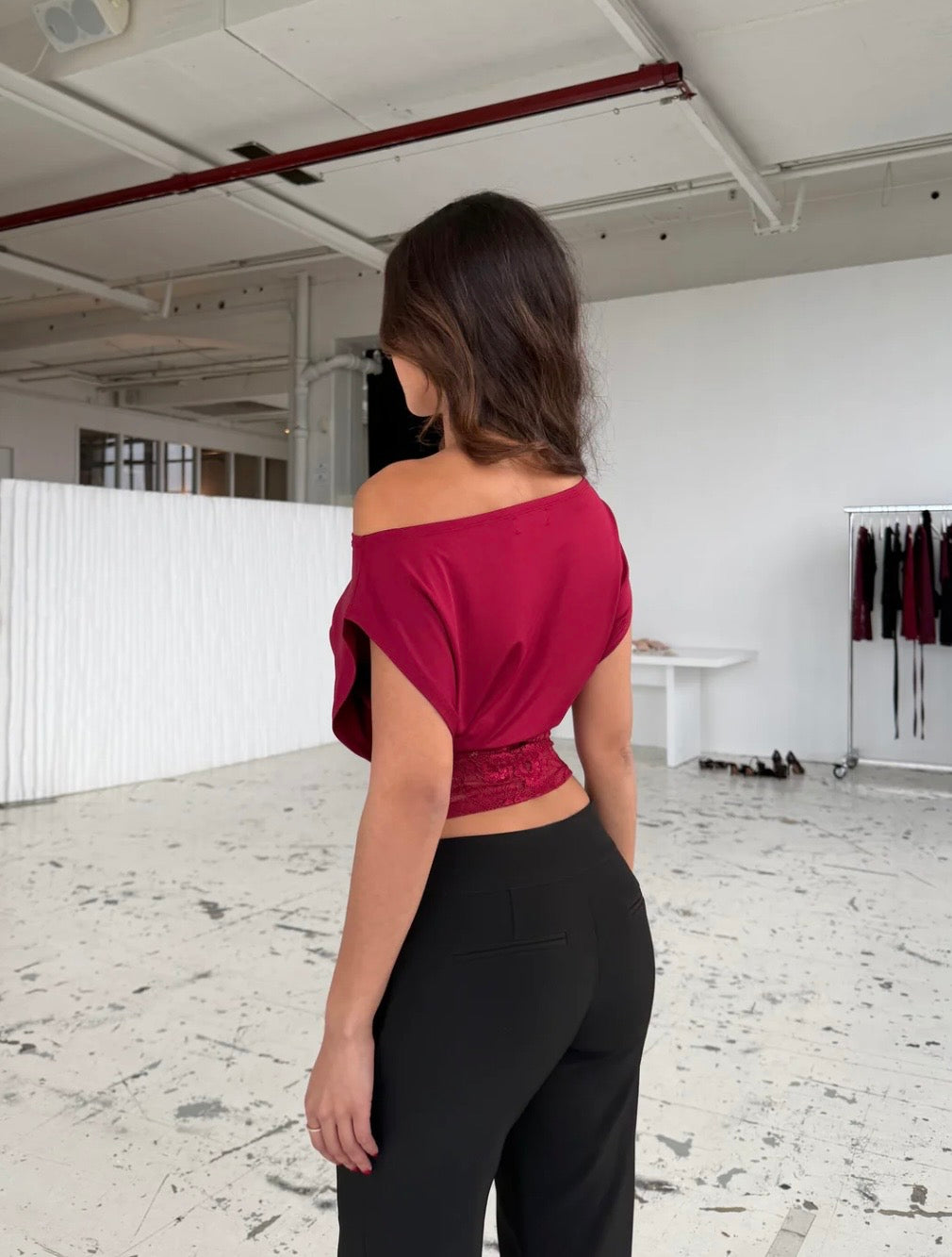 Ailee Lace Top - Maroon