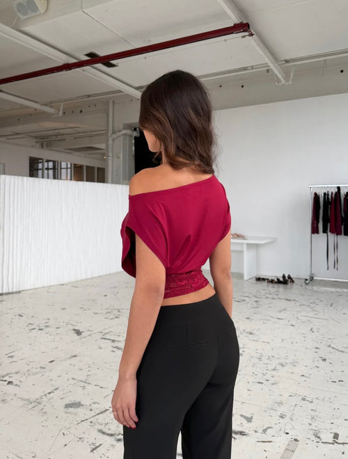 Ailee Lace Top - Maroon