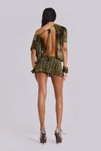 Siren Backless Mini Dress - Croc