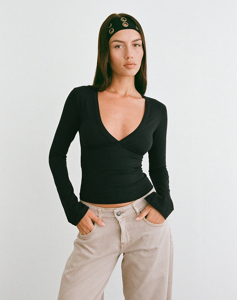 Maeve Long Sleeve Top - Black
