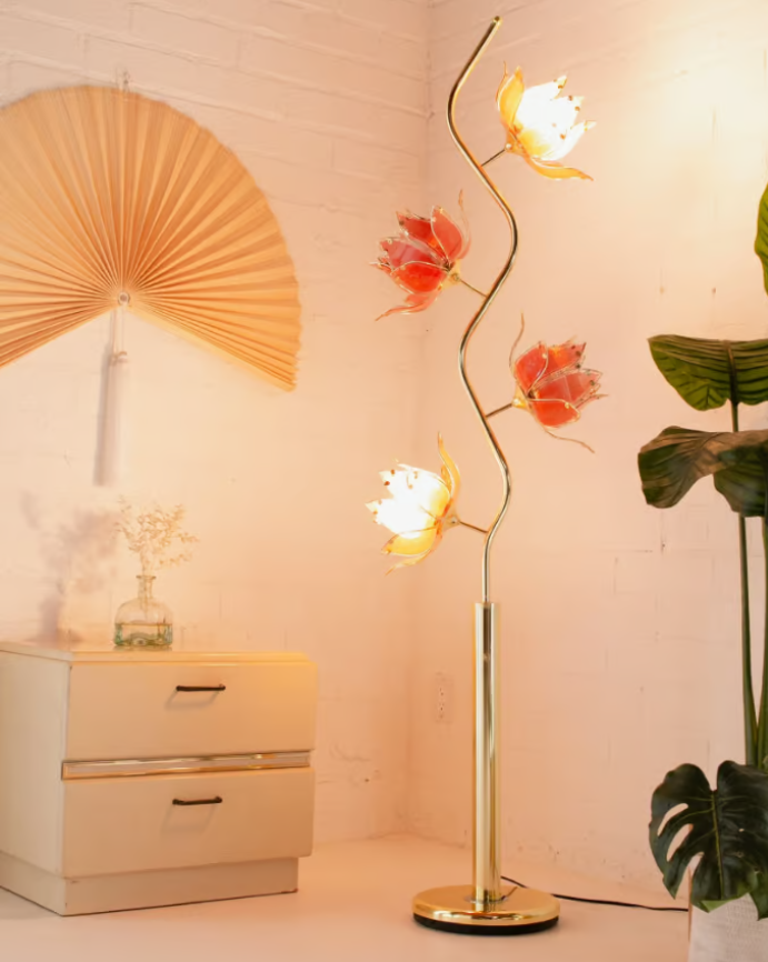 Pre Order: Pink Lotus Flower Floor Lamp