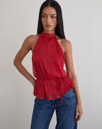 Brienna Shimmer Top - Red