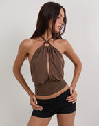 Allure Halter Top - Brown
