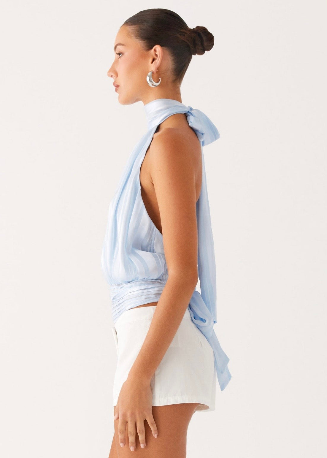 Solene Chiffon Top - Blue