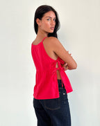 Sienna Tie-Side Top - Red