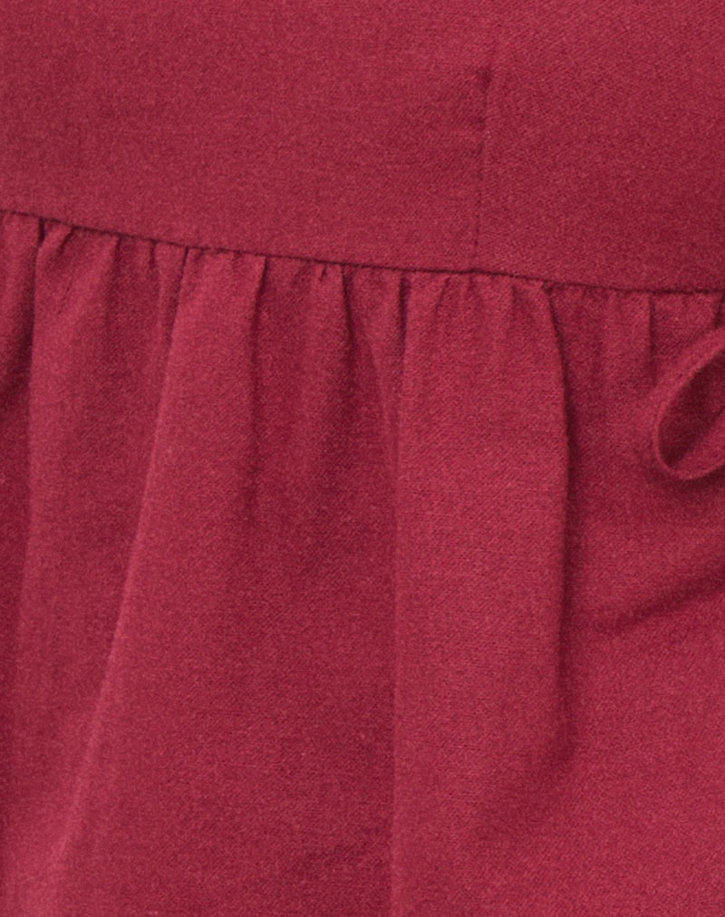 Sienna Tie-Side Top - Maroon