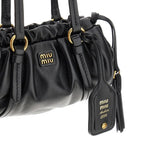 Miu Miu Joie Nappa Leather Shoulder Bag - Black