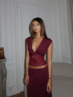 Virelle Lace Top - Maroon