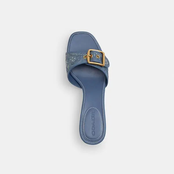 COACH - Margot Embellished Crystal Signature Sandal - Denim Multi