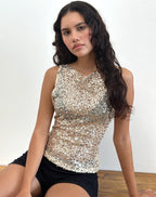 Esme Sequin Top - Gold