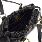 Miu Miu Joie Nappa Leather Shoulder Bag - Black