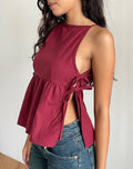 Sienna Tie-Side Top - Maroon
